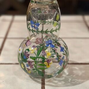 Floral Hand-Painted Bedside Carafe